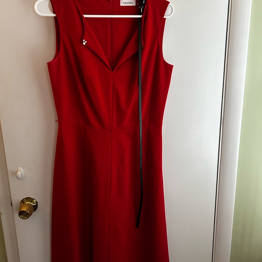 Calvin Klein Red Sleeveless Dress